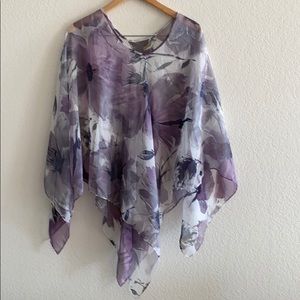 Chiffon poncho flower